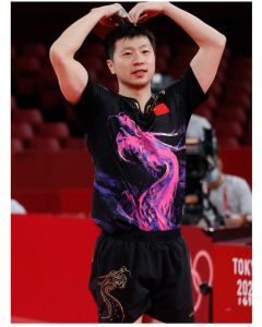 Kids Sun Yingsha Style Quick Dry Table Tennis Training Jersey Black