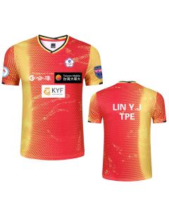 Lin Yun-Ju Butterfly red Men's Table Tennis Shirt red t.t